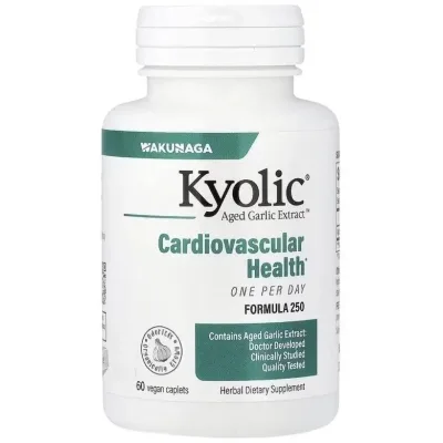 Вітамінно-мінеральний комплекс Kyolic Екстракт часнику, 1000 мг, Aged Garlic Extract, Cardiovascular, 60 веганськ (WAK-25066)