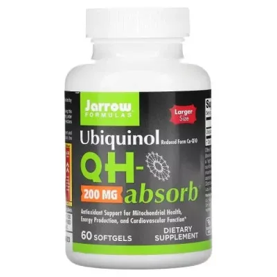 Антиоксидант Jarrow Formulas Убіхінол 200 мг, Ubiquinol QH-Absorb, 60 желатинових капсул (JRW06026)
