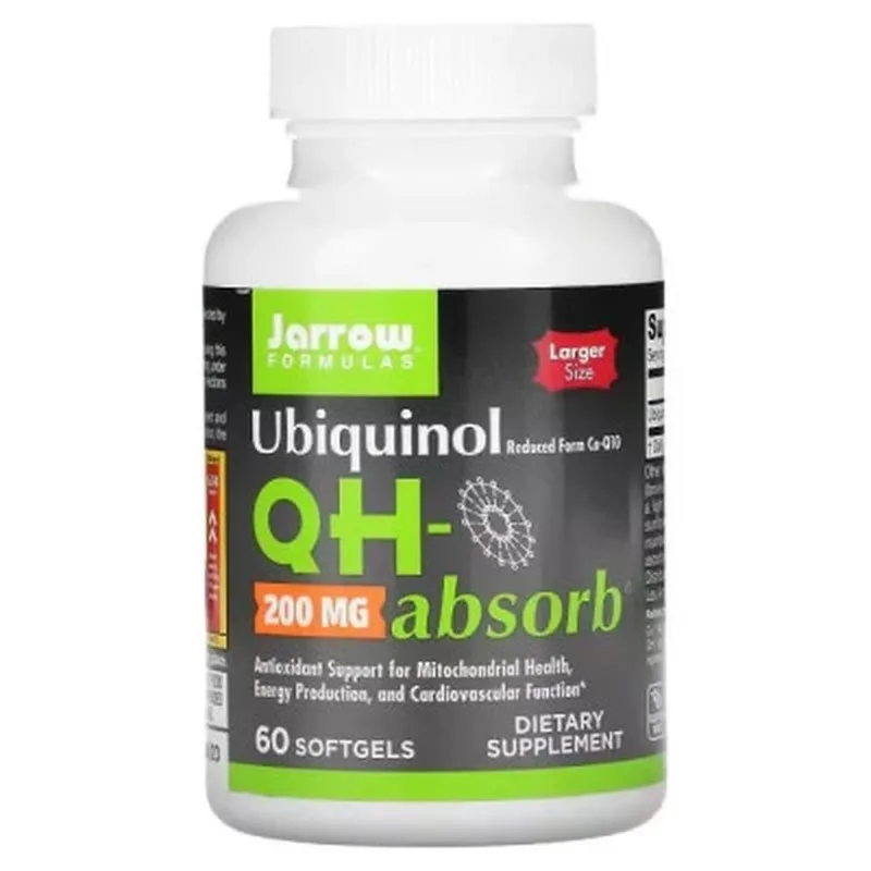Антиоксидант Jarrow Formulas Убіхінол 200 мг, Ubiquinol QH-Absorb, 60 желатинових капсул (JRW06026)