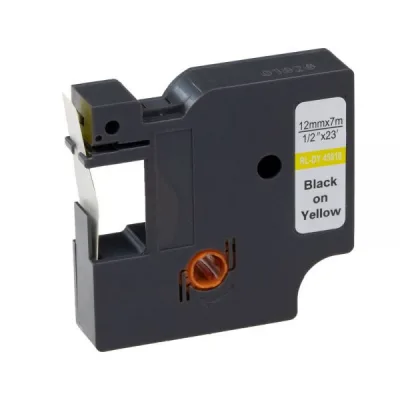Стрічка для принтера етикеток UKRMARK RL-D-45018P-BK/YE, аналог DYMO S0720580, 12мм х 7м. (900299)