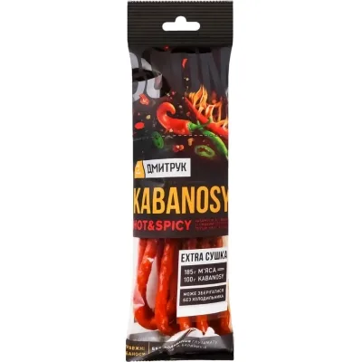 Мʼясні снеки Дмитрук Кабаноси Hot Spicy 80 г (4820247142389)