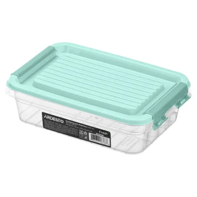 Харчовий контейнер Ardesto Fresh 0.52л, пластик, прямокутна, блакитний (AR1303B)