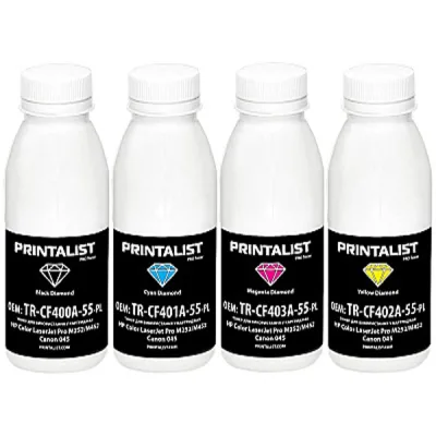 Тонер HP CLJ Pro M252/M452, SET Canon 045 Black 60г/Color 50г Printalist (TR-M252-SET-PL)
