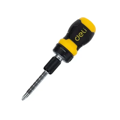 Викрутка Deli двостороння з тріскачкою, 2 біти 6/PH2 x 85 мм (DL626010)