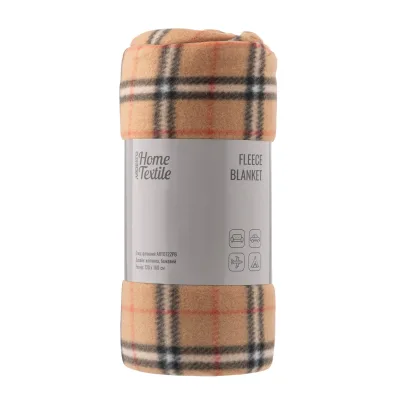 Плед Ardesto Fleece 100% поліестер, клітинка, бежевий 130х160 см (ART0722PB)