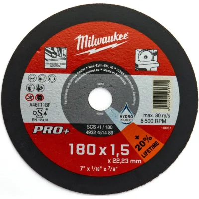 Круг відрізний Milwaukee по металу, SCS41/180X1,5 PRO+, 180мм (4932451489)