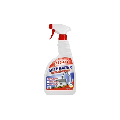Спрей для чищення ванн San Clean Антикальк Мульти-ефект 750 г (4820003546215)