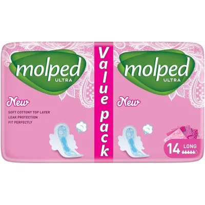 Гігієнічні прокладки Molped Ultra Long 5 крапель 14 шт. (8690536825189)