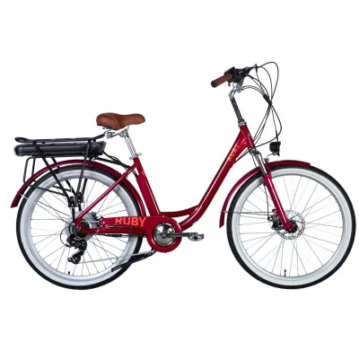 Електровелосипед Dorozhnik 26" eRUBY DD FR рама-17" 36B 13А*г 500Вт 2026 бордовий (ELB-D-26-301)