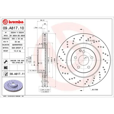 Гальмівний диск Brembo 09.A817.11
