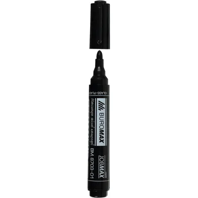 Маркер Buromax Permanent JOBMAX, round tip, black 2-4 мм (BM.8703-01)