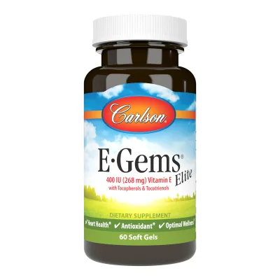 Вітамін Carlson Вітамін E, 400 МО (268 мг), E-Gems Elite, 60 желатинових капсул (CL00770)