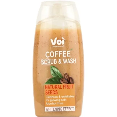 Гель для душу Voi Coffee Scrub & Wash Natural Fruit Seeds Whitening Effect 400 мл (8681608226133)