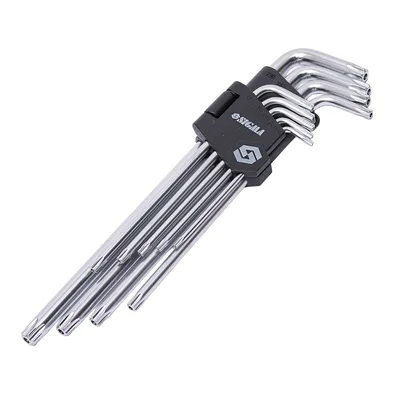 Ключ Sigma набір TORX 9шт T10-T50мм CrV, довгі з отвором (4022231)