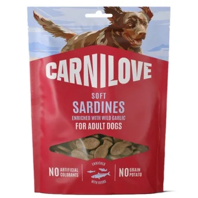 Ласощі для собак Carnilove Soft Snack Sardines with Wild garlic 200 г (8595602582624)