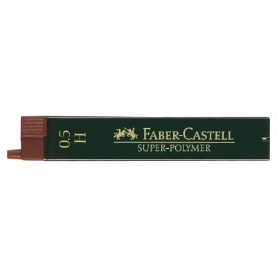 Грифель для механічного олівця Faber-Castell Super-Polymer Н (діаметр 0,5 мм), 12 штук у пеналі (16805)