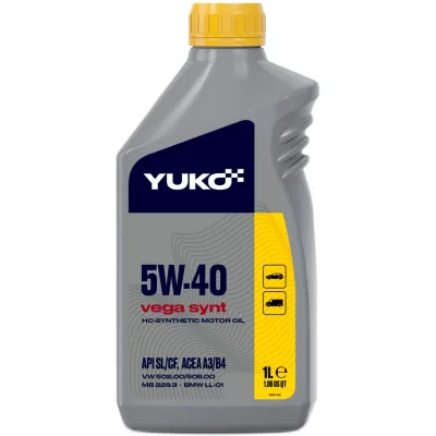 Моторна олива Yuko VEGA SYNT 5W-40 API SL/CF 1л (4823110401927)