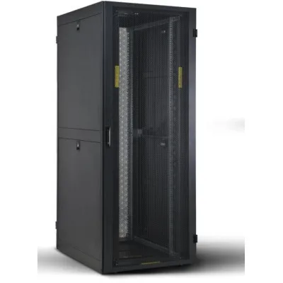 Шафа напольна Kingda 42U 19" 600x1000, RAL9004, перф. двері, розібрана (KD-002-6042M)