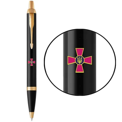 Ручка кулькова Parker IM 17 ARMY Black GT BP Емблема ЗСУ кольоровий (22032_W0010u)