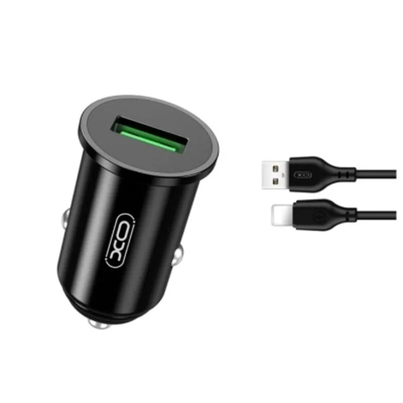 Зарядний пристрій XO USB QC3.0 18W + cable USB to Micro 5P black (TZ12-M-BK)