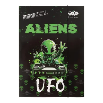 Папка для трудового навчання ZiBi для праці та зошитів UFO, картонна, на гумці А4 (225 x 316 мм) (ZB.14940-01)