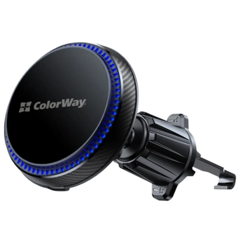 Універсальний автотримач ColorWay MagSafe 360° Air Vent 15W Black (CW-CHMW041Q-BK)
