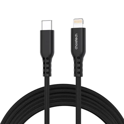 Дата кабель USB-C to Lightning 1.8m MFi PD20W braided black Choetech (XCL-1021-BK)
