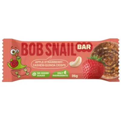 Батончик дитячий Bob Snail Яблуко, полуниця, кеш'ю та кріспи кіноа 35 г (1740727)