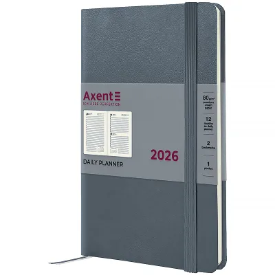 Тижневик Axent датований 2026 Partner Strong, 145х210, сірий (8819-26-62-A)