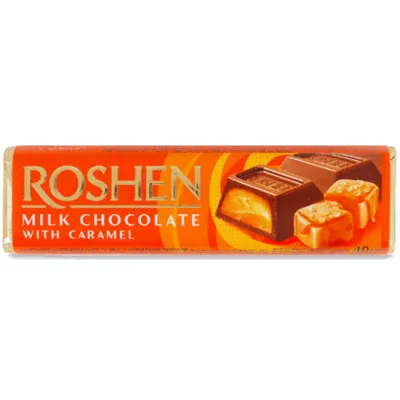Батончик Roshen шоколадний з карамельною начинкою 40 г (617041)