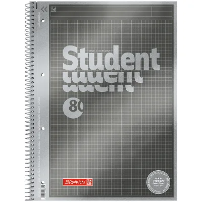 Книга записна Brunnen Коледж-блок А4 Premium антрацит, клітинка 80 аркушів (10-671 45)