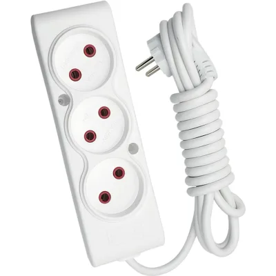 Мережевий подовжувач TECCO 2м 3 поста white (8681277841866)