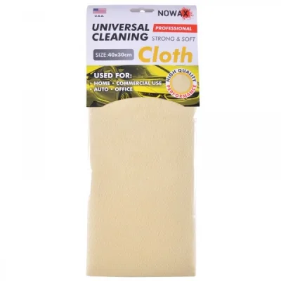 Автомобільна серветка NOWAX 40*30 штучна замша жовта (NX65432)