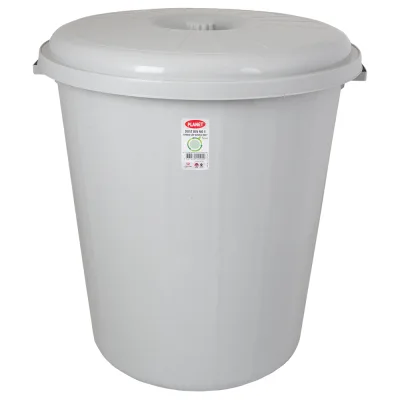 Контейнер для сміття Planet Household №5 без защіпок з кришкою сірий 90 л (10848)