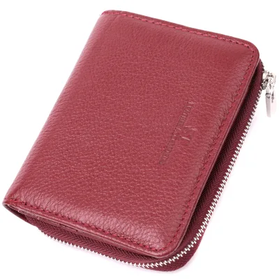 Гаманець ST Leather З натуральної шкіри Бордовий (22551)