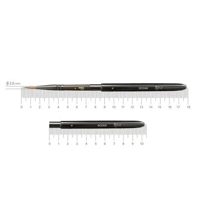 Пензлик для малювання Rosa Соболь круглий, TRAVEL BRUSH, OCEAN 168, № 4 (4823098516798)