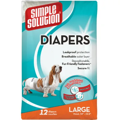 Підгузки для тварин Simple Solution Disposable Diapers Large для собак великих порід 12 шт (0010279105856)