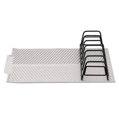 Сушарка для посуду Ardesto Minimalism 39х25х8см, силікон, метал, сірий (ARHK4102DR)