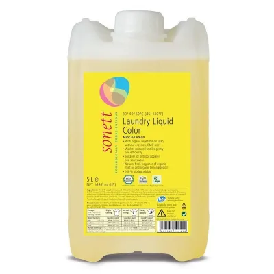 Гель для прання Sonett Mint&Lemon Органічний концентрат Для кольорових тканин 5 л (4007547504424)
