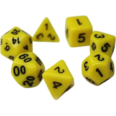 Набір кубиків для настільних ігор Games 7 Days Opaque 7 Dice Set - Yellow (g7dopaq11)
