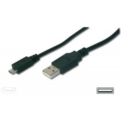 Дата кабель Micro USB2.0, type B, 1.8m Digitus (AK-300110-018-S)