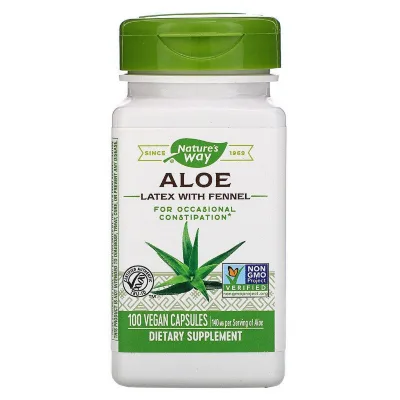 Трави Nature's Way Алое Віра з фенхелем, 140 мг, Aloe Latex with Fennel, 100 ве (NWY-10150)