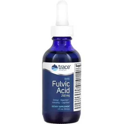 Мінерали Trace Фульвова Кислота Іонна, 250 мг, Ionic Fulvic Acid, Trace Minerals, 59 мл (TMR-00311)