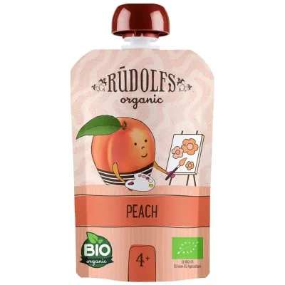 Дитяче пюре Rudolfs органічне персик 4+, 90 г (4751017943212)