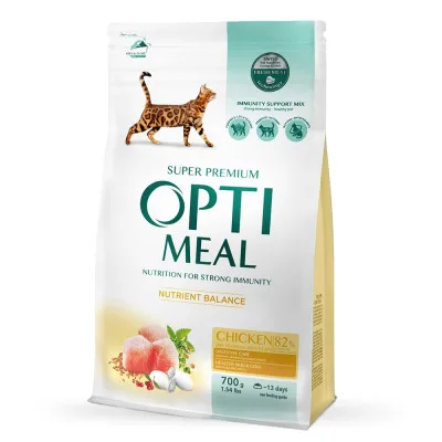 Сухий корм для кішок Optimeal зі смаком курки 700 г (4820215364676)