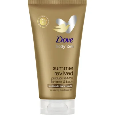 Автозасмага Dove Body Love Summer Revived Крем-лосьйон для обличчя та тіла Від середнього до темного 75 мл (8720181386008)