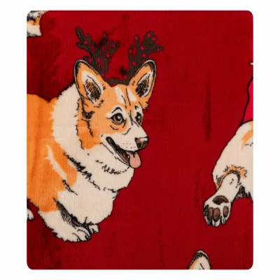 Плед Ardesto Christmas Flannel 160х200см, 100% поліестер, різдвяні коргі (ART0119PB)