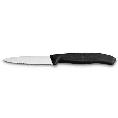 Кухонний ніж Victorinox SwissClassic для нарезки 8 см, волнистое лезвие, черный (6.7633)