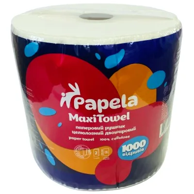 Паперові рушники Papela MaxiTowel 2 шари 1000 відривів 1 рулон (4820270940129)