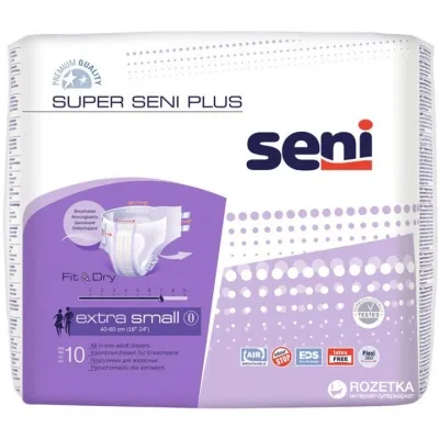 Підгузки для дорослих Seni Super Plus Extra Small 40-60 см 10 шт (5900516803544)